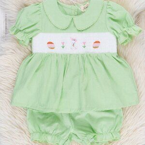Soft Green Smocked Easter Bloomers